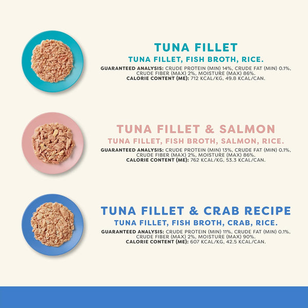 Applaws Fish Variety in Broth Wet Cat Food, 3-Flavor 12-Pack 2.47 Oz Cans | 100% Natural, High Quality Ingredients, High Protein, No Artificial Additives, Limited Ingredients2