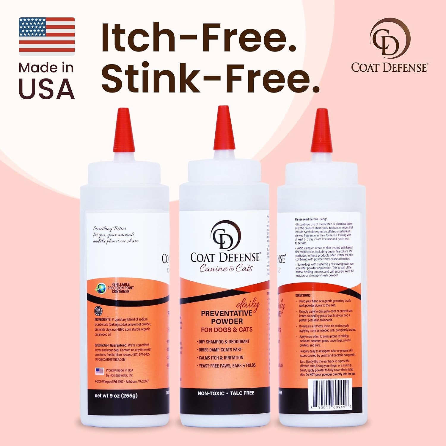 coat-defense-daily-preventative-powder-made-in-usa-9oz-precision-point-waterless-dog-shampoo-pet-deodorizer-for-smelly-dogs-provides-anti-itch-relief-dog-shampoo-for-dry-itchy-skin