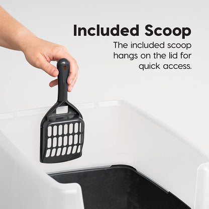 IRIS USA Large High Sided Cat Litter Box, Scatter Shield | High Kickers, Kick-Proof Sides, Extra Deep Pan, Raised Edge Protection, Keeps Floor Clean, Easy Daily Scoop4