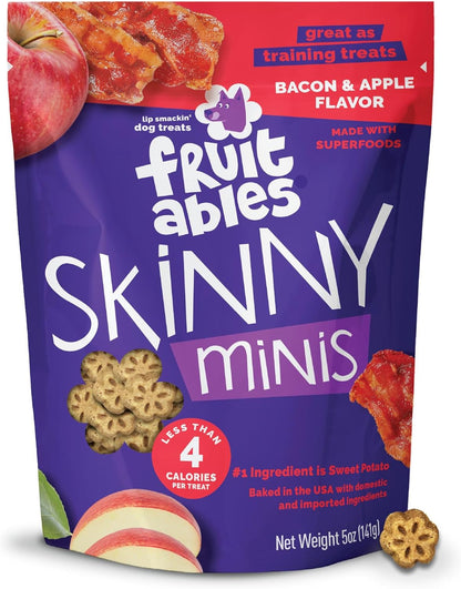 Fruitables Skinny Mini Dog Treats, Training Treats, Bacon & Apple, 12Oz | Healthy Dog Treats, Crunchy Dog Biscuits, Healthy Puppy Treats, Limited Ingredient, Training Rewards, Made in USA26