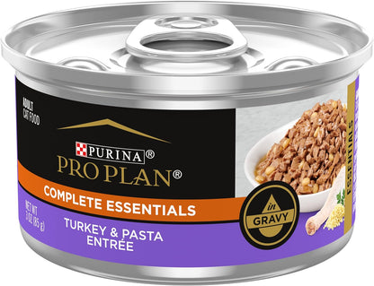 Purina Pro Plan Gravy, High Protein Wet Cat Food Variety Pack, Complete Essentials Chicken and Turkey Favorites - (Pack of 24) 3 Oz. Cans19