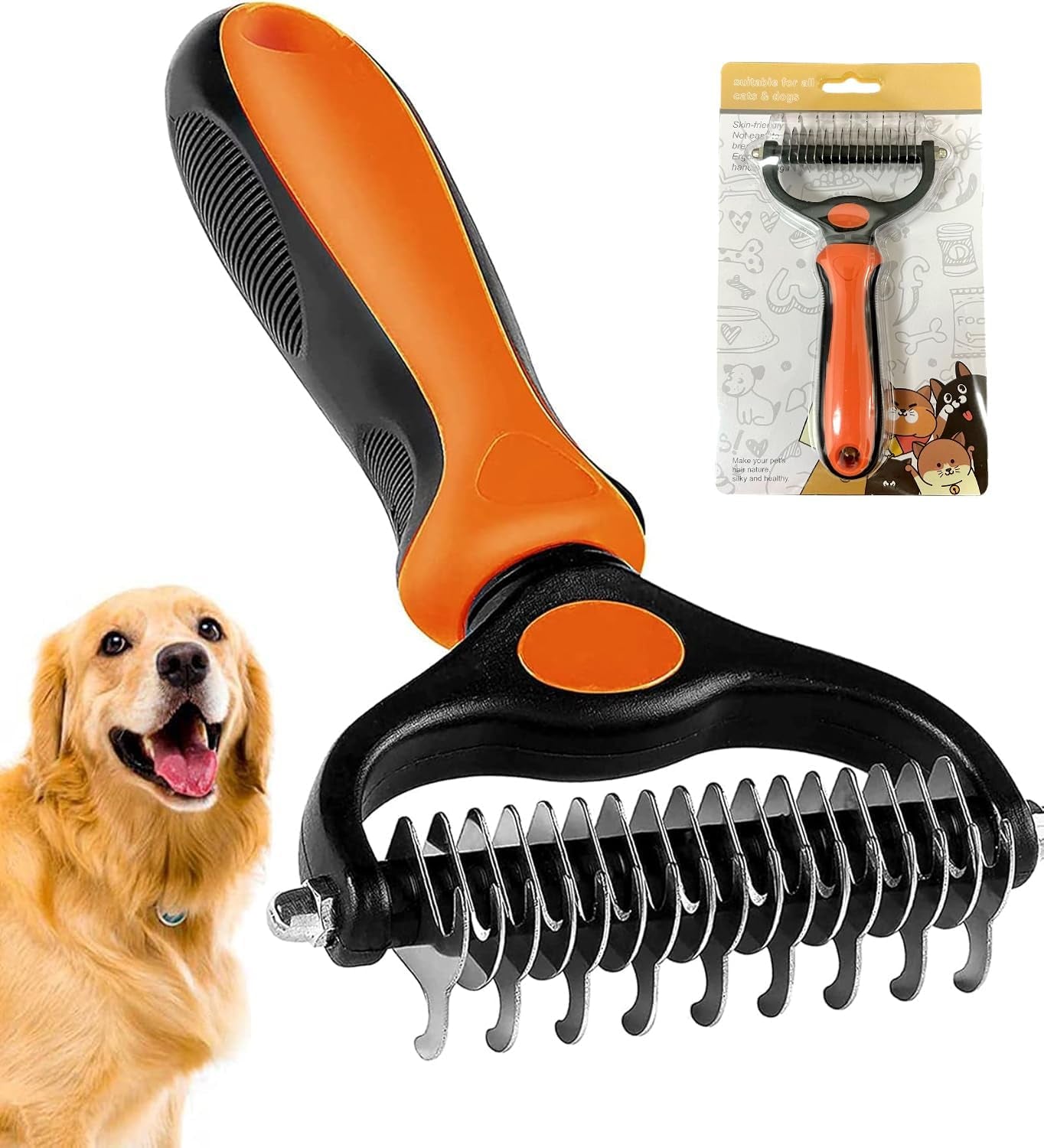 undercoat-rake-for-dogs-2-in-1-dematting-comb-deshedding-tool-for-long-hair-pets-pet-hair-grooming-brush-clear-mats-and-tangles-reduces-shedding-by-95