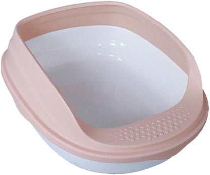 Pet Litter Pan with Scooper, Open Top Litter Box with High Sides, Non-Slip Bottom, Easy to Clean Cat Litter Tray for Indoor Cats- 45Cm7
