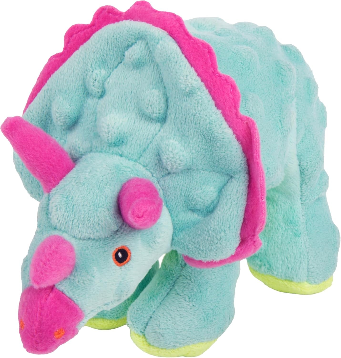 godog-dinos-frills-squeaky-plush-dog-toy-with-chew-guard-technology-durable-fabric-squeaker-for-active-play-gray-large