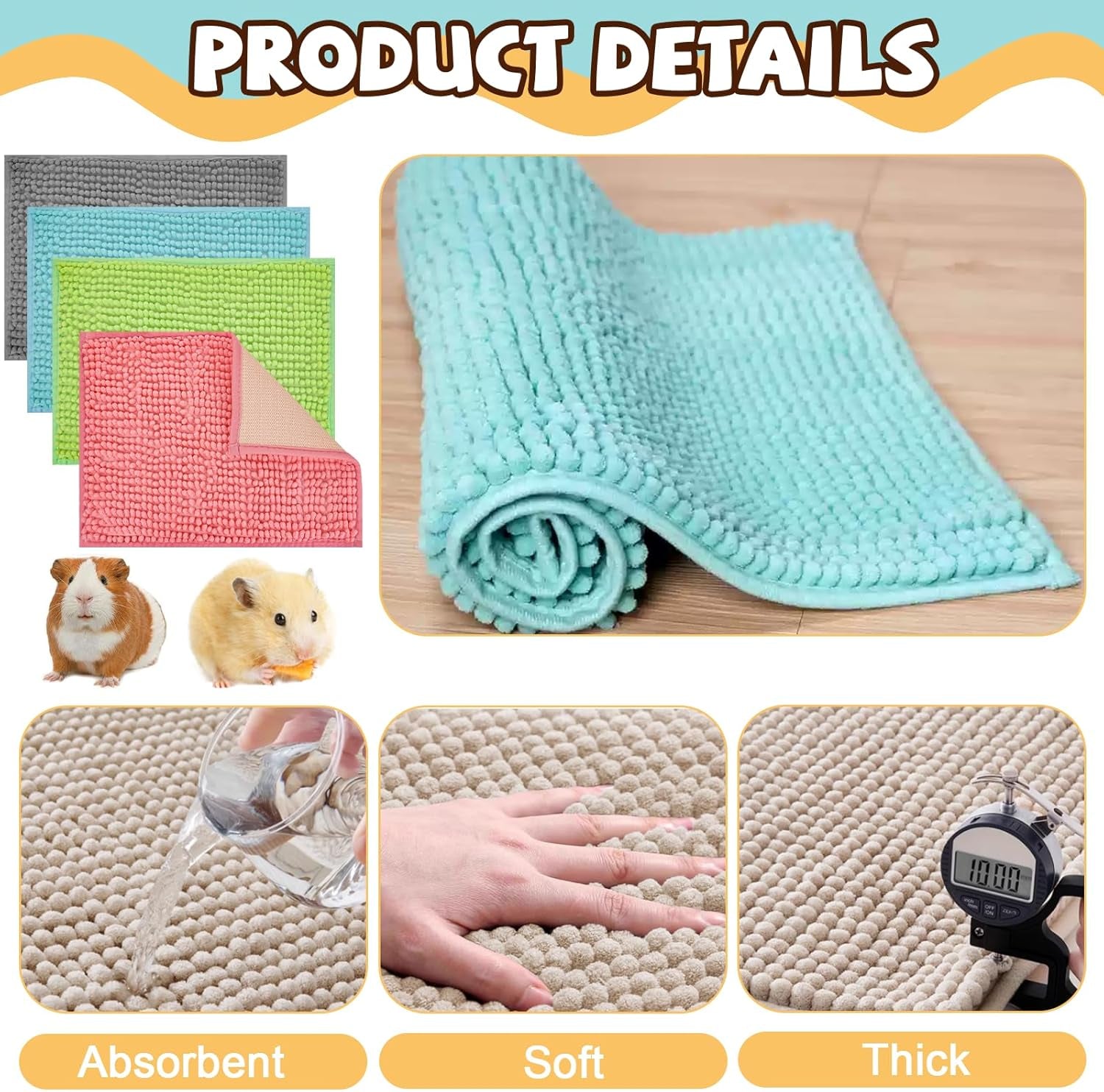 8-pcs-guinea-pig-liner-washable-rabbit-cage-liner-16x12-inch-guinea-pig-fleece-mats-reusable-bedding-pee-pads-for-small-animals-bunny-gray-green-pink-blue