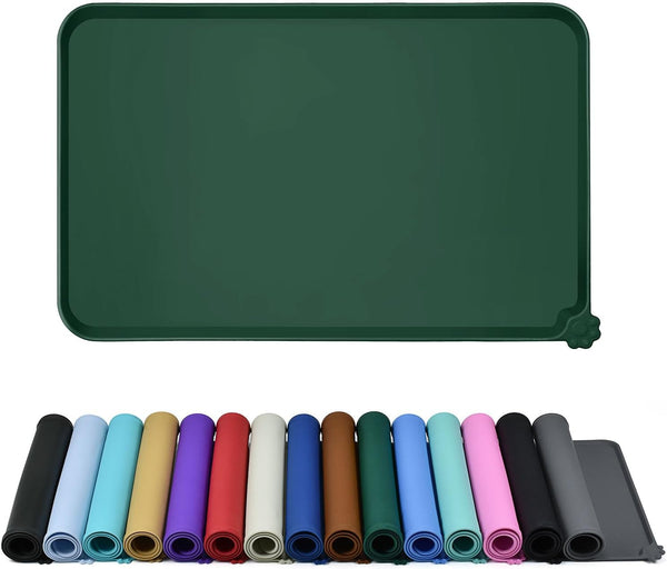 Reopet Silicone Pet Feeding Mat - Waterproof & Non-Slip Dog Cat Placemat | High Raised Edges Prevent Food & Water Spills to Protect Floors, Easy to Clean, Fit for Dog Cat Bowls23