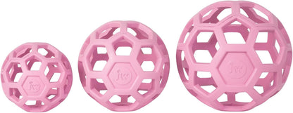JW Pet Hol-Ee Roller™, Dog Toy Puzzle Ball, Natural Rubber, Small (3 Inch Diameter), Pink3