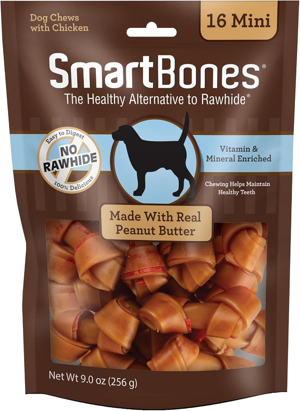 Smartbones Mini Bones with Real Peanut Butter 56 Count, Rawhide-Free Chews for Dogs23
