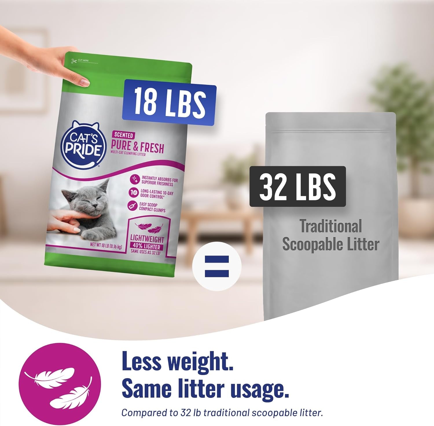 cats-pride-premium-lightweight-clumping-litter-pure-fresh-up-to-10-days-of-powerful-odor-control-multi-cat-scented-18-pounds