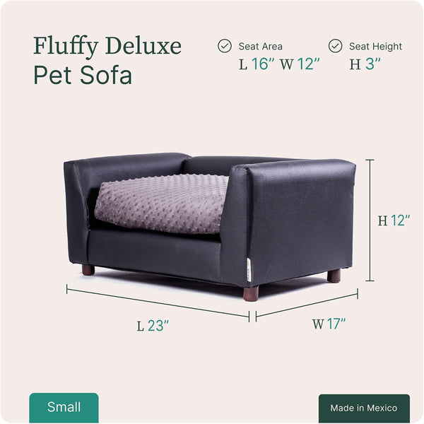 Keet Fluffy Deluxe Pet Bed, Sofa Charcoal, Small4