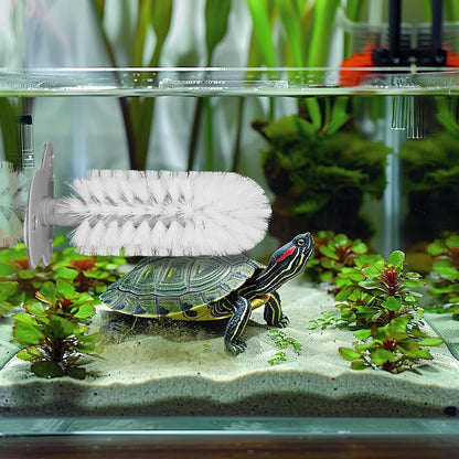 Turtle Brush with Suction Cup for Tank, Three High Suction Power Suction Cup Turtle Shell Cleaning Brush, White2