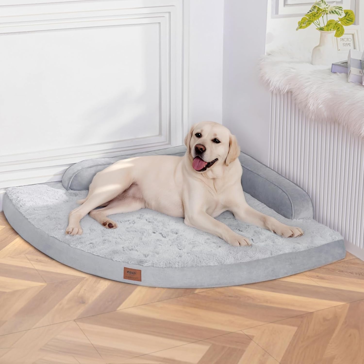 mekiy-orthopedic-waterproof-dog-bed-with-sides-for-extra-large-sizes-dogs-egg-crate-foam-waterproof-liner-anti-slip-bottom-space-saving-perfect-for-corners-and-sofa-edges-40-x-40-inch