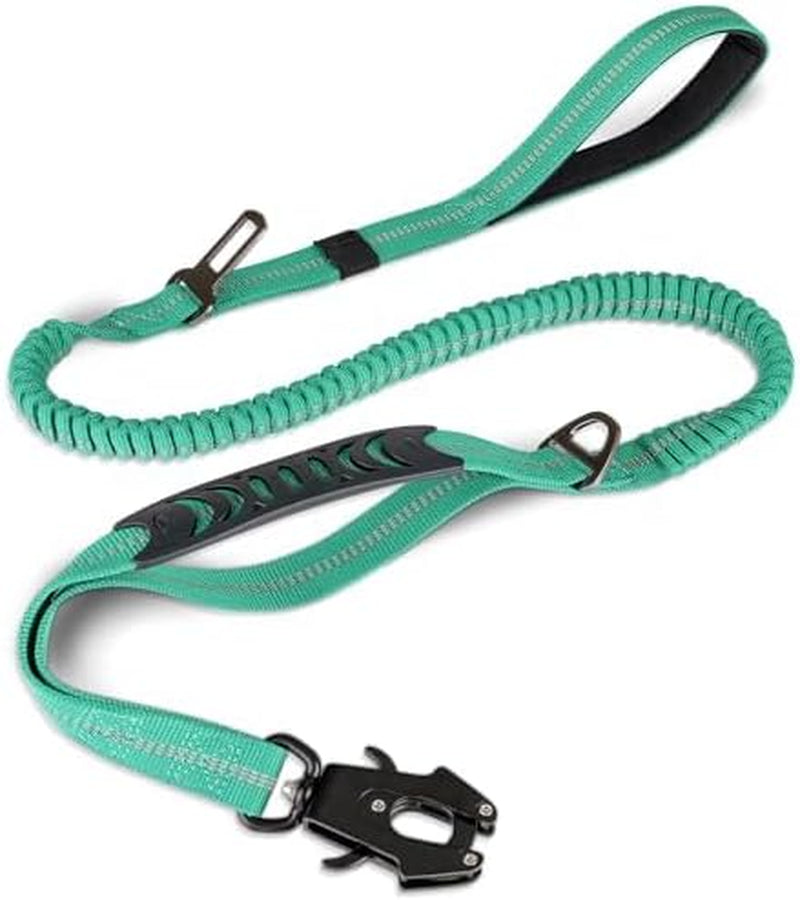 joytale-tactical-bungee-dog-leash-shock-absorbing-no-pull-coyote-brown-for-large-dogs-that-pull-2-padded-handles-for-control-car-seatbelt-clip-reflective-for-night-safety-metal-frog-clip