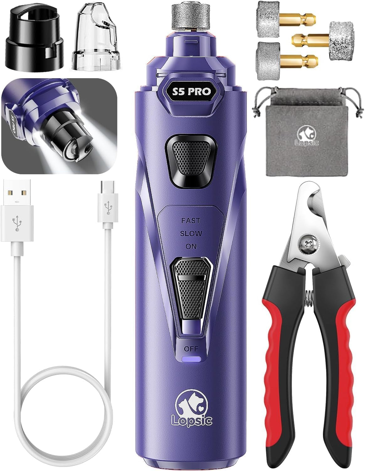 whisper-quiet-dog-nail-grinder-safe-stress-free-for-sensitive-dogs-cats-4-led-lights-3-grinding-bits-3-speed-pet-nail-trimmers-rechargeable-painless-grooming-kit-for-all-breeds-sizes