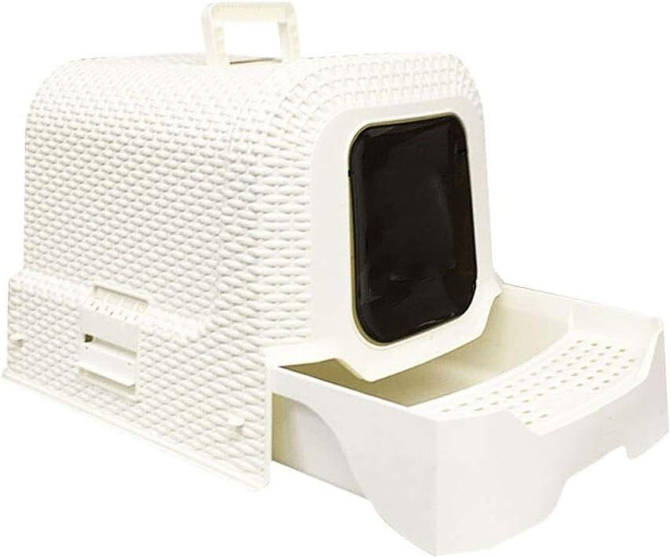 dog-potty-training-toilet-pet-supplies-rattan-style-fully-enclosed-cat-toilet-large-litter-box-potty-closedwhite