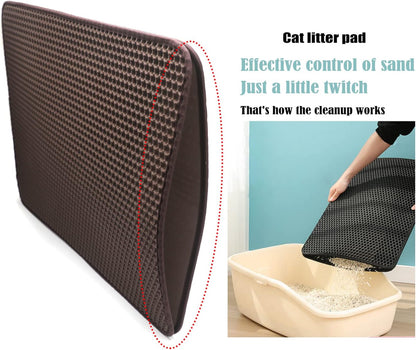 XKMT- Animal Pet Supplies Cats Litter & Housebreaking 30X40 Brown Cat Litter Mat Double Layer Pad Trapper Folding Pad EVA Foam Rubber3
