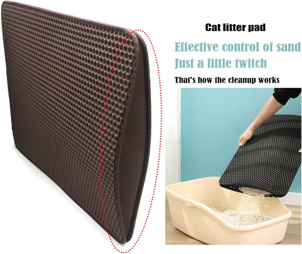XKMT- Animal Pet Supplies Cats Litter & Housebreaking 30X40 Brown Cat Litter Mat Double Layer Pad Trapper Folding Pad EVA Foam Rubber3