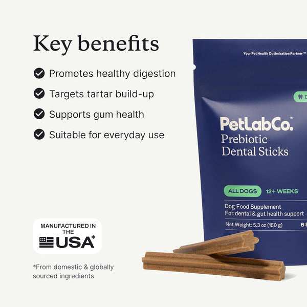 Petlab Co. Dental Sticks – Dog Dental Chews -Target Plaque & Tartar Build-Up at the Source - Designed to Maintain Your Dog’S Oral Health, Keep Breath Fresh and Provide Digestive Help (24 Sticks) | Ridged Texture with Chicory Root Prebiotic and Peppermint to Support Tartar Removal, Digestion and Fresh Breath3