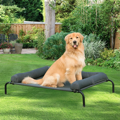 WESTERN HOME Cooling Elevated Dog Bed for Large Dogs, Portable Indoor & Outdoor Raised Dog Bed with Breathable Mesh, Chew Proof Pet Hammock Cots with Removable and Waterproof Bolsters3