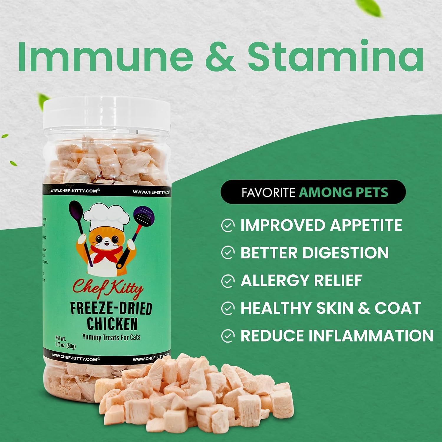freeze-dried-chicken-cat-treats-healthy-dog-food-toppers-100-human-grade-single-ingredient-grain-free-chicken-dog-treats-inspected-tested-in-usa-no-additives-or-preservatives-3-5-oz