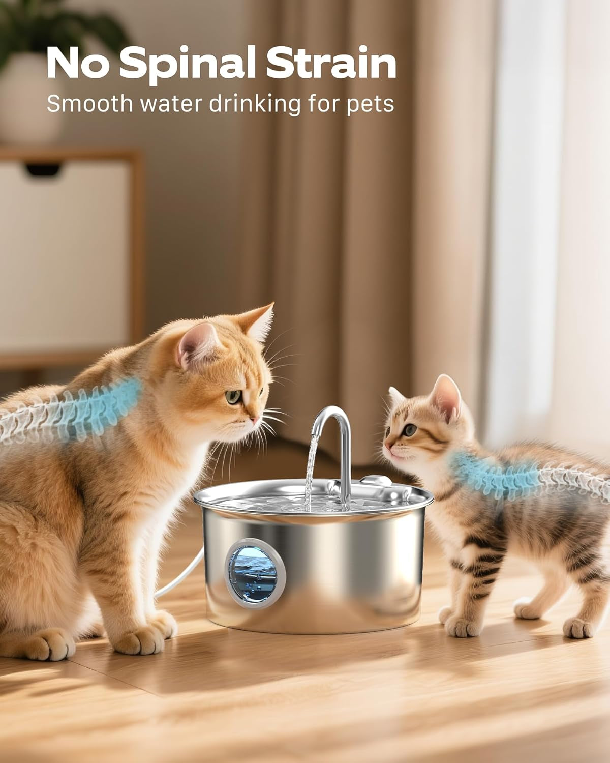 cat-water-fountain-stainless-steel-cat-fountain-for-drinking-88oz-2-6l-pet-water-fountain-for-cats-indoor-quiet-cats-water-bowl-dispenser-pets-feeding-watering-supplies-for-small-animals
