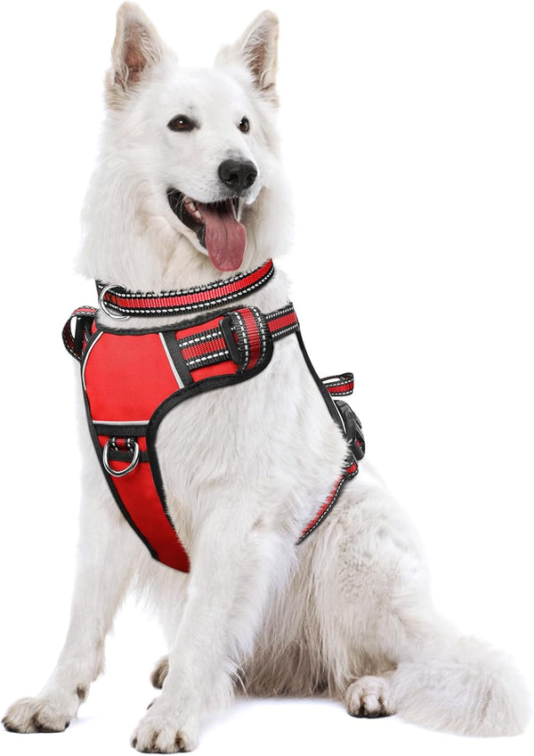Dog Harness No Pull, Pet Harnesses with Dog Collar, Adjustable Reflective Oxford Outdoor Vest, Front/Back Leash Clips for Small, Medium, Large, Extra Large Dogs, Easy Control Handle for Walking11