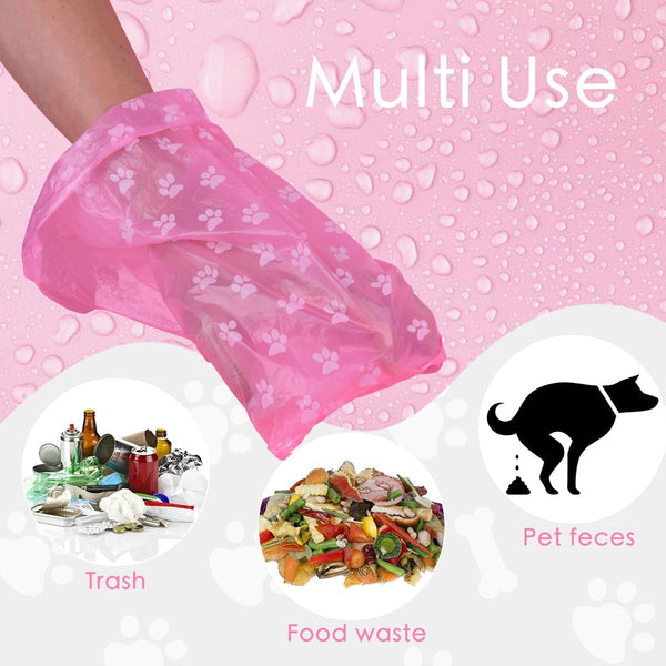 Poop Bags Rolls 256 Count - 9X13 Inches Pink Thickened Leakproof Lavender Scent Poo Bags for Dogs, Eco-Friendly Pet Waste Bags for Walking,Travel,Home.4