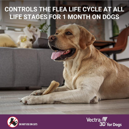 Vectra 3D Flea and Tick Prevention for Large Dogs 56–95 Lbs, 3‑Month | Kills and Repels Fleas, Ticks & Mosquitoes | Fast‑Acting, Waterproof, No Prescription Needed7