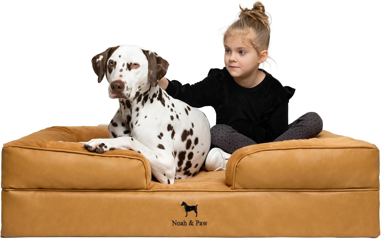 noah-paw-large-dog-bed-35x25x11-inch-orthopedic-dog-beds-eggshell-memory-foam-infused-with-cooling-gel-inner-cover-water-resistant-machine-washable-faux-leather