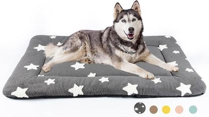 Mora Pets Cat Bed for Indoor Cats Washable Dog Crate Pad Cute Star Dog Bed Mat for Small Dogs Pet Kennel Pad for Cage Soft Flat Puppy Kitten Cushion Sleeping Anti-Slip Grey 22 X 1329