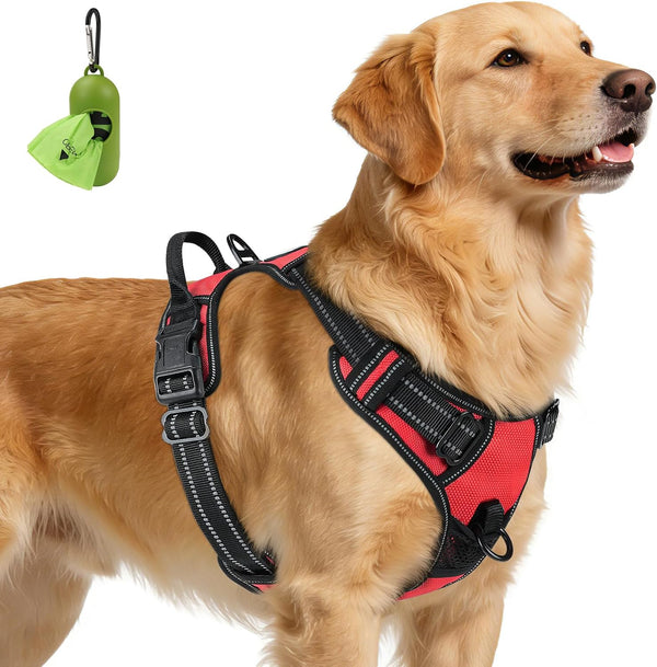 Joytale No Pull Dog Harness Medium Sized Dog, Front Clip, Black | Grab Handle for Instant Control, Padded & Adjustable Vest, Sturdy Metal D-Rings, for Safe Training & Daily Walking45