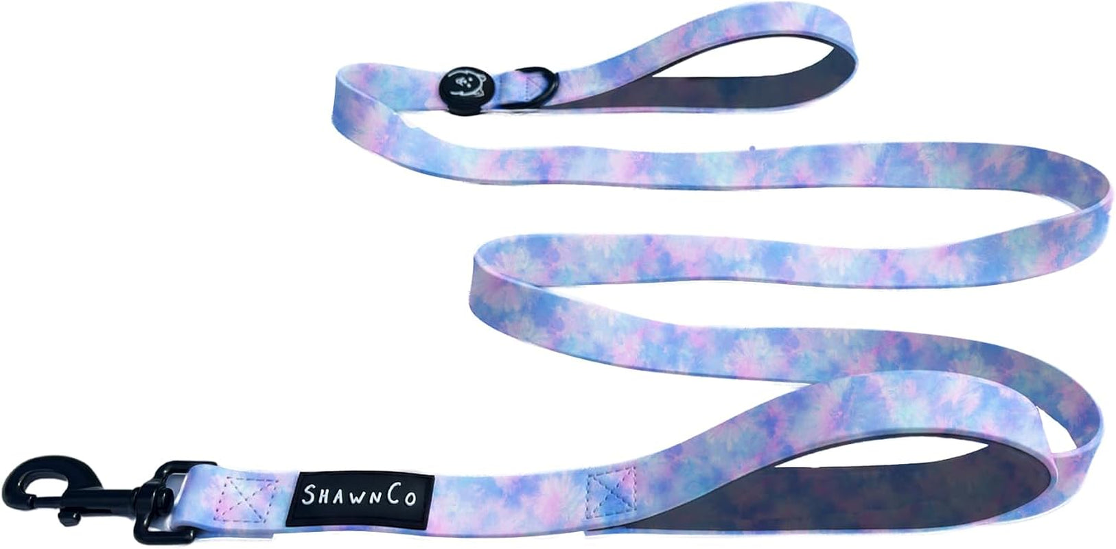 shawnco-dream-walk-dog-leash-premium-nylon-pet-leash-with-soft-neoprene-handle-for-small-medium-and-large-dogs-icy-lilac-m-l-6ft-w-2-handles
