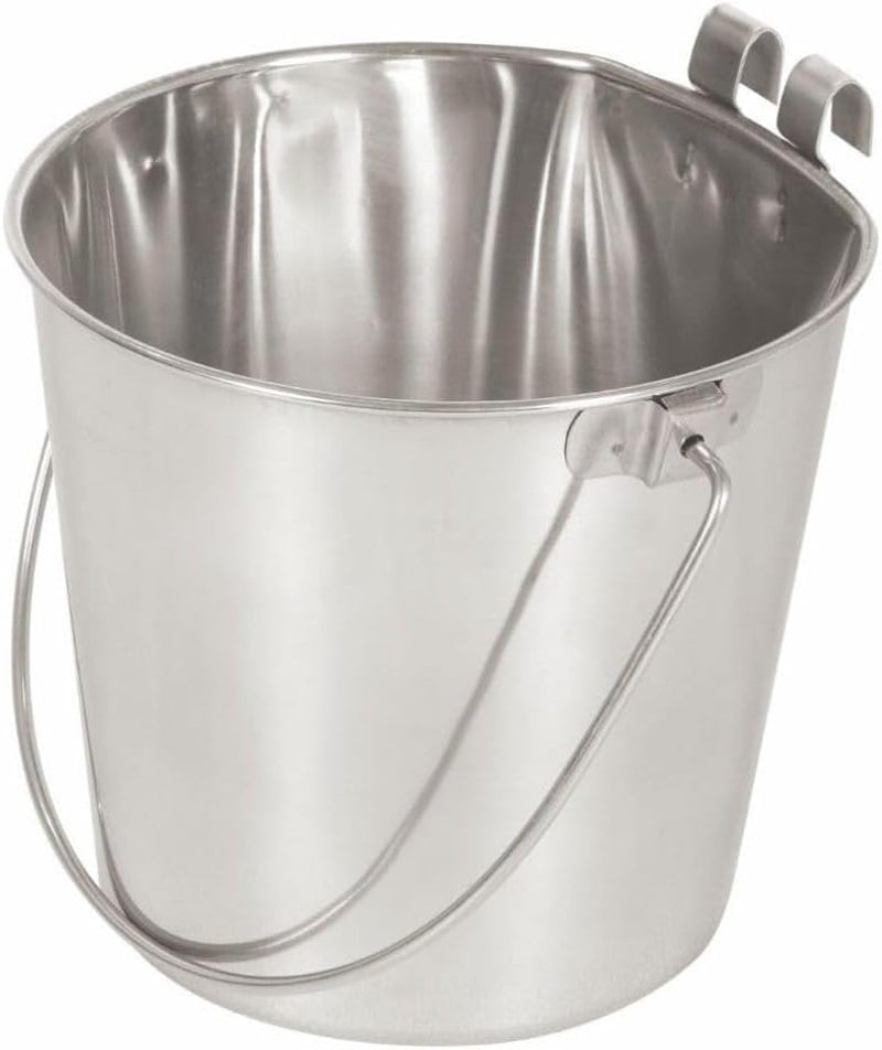 advance-pet-products-4-quart-stainless-steel-bucket-with-dual-hook-perfectly-fits-on-kennels-cages-and-critter-crates-heavy-duty-bucket-for-pets-cleaning-food-prep-flat-sided-pail