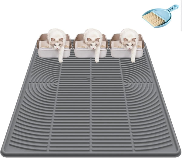 Silicone Cat Litter Mat XL, 47'' X 35'', Extra Large Waterproof Trapping Mat for Litter Box, Easy Clean & Non-Slip1
