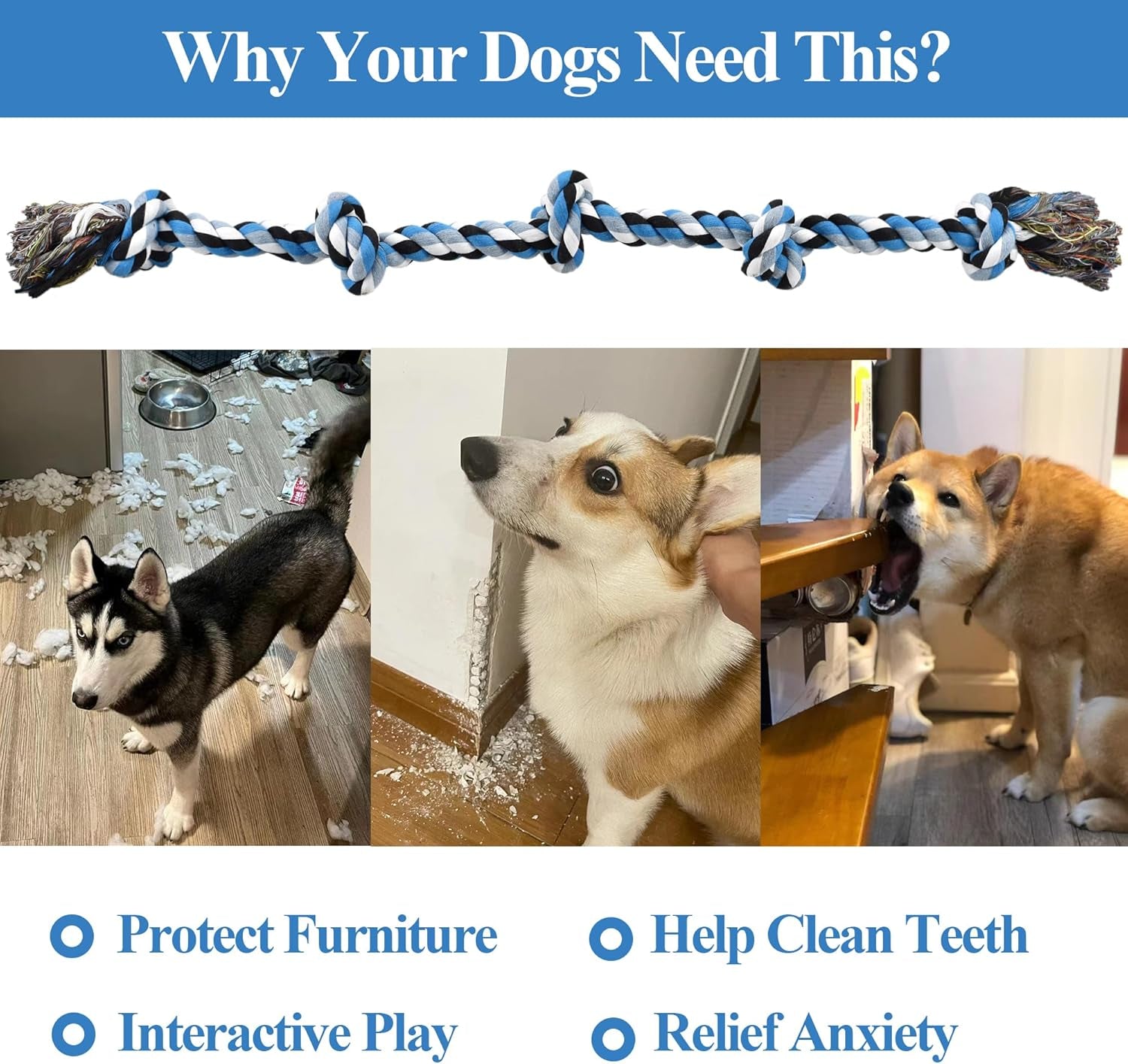 lechong-dog-toys-for-aggressive-chewers-tough-rope-chew-toys-for-large-and-medium-dog-3-feet-5-knots-indestructible-cotton-rope-for-large-breed-dog-tug-of-war-dog-toy-teeth-cleaning