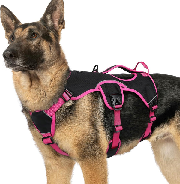 Rabbitgoo Escape Proof Dog Harness for Large, No Pull with Lift Handle | No Escape, Full Soft Padded, Reflective Adjustable Vest, Leash Clip for Walking Hiking Training, Black, Large54