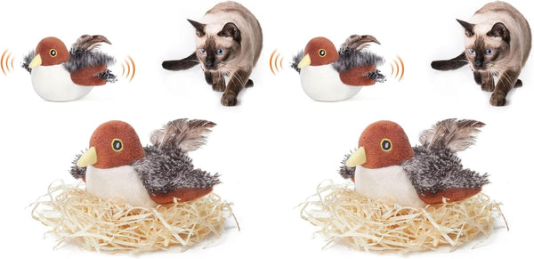 Potaroma Cat Toys Rechargeable Flapping Bird Sparrow, Lifelike Chirp Tweet, Touch Activated Kitten Toy Interactive Cat Exercise Toys for All Breeds Cat Kicker Catnip Toys 4.0 Inches | Touch Activated, Interactive Kitten Exercise for All Breeds with Catnip, 4.0 Inches9