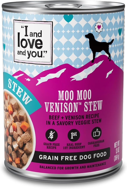 I and Love and You Wet Dog Food - Baad Mooon on the Rise Variety Pack - Beef + Lamb, Grain Free, Filler Free 13Oz Can, 6Pk14