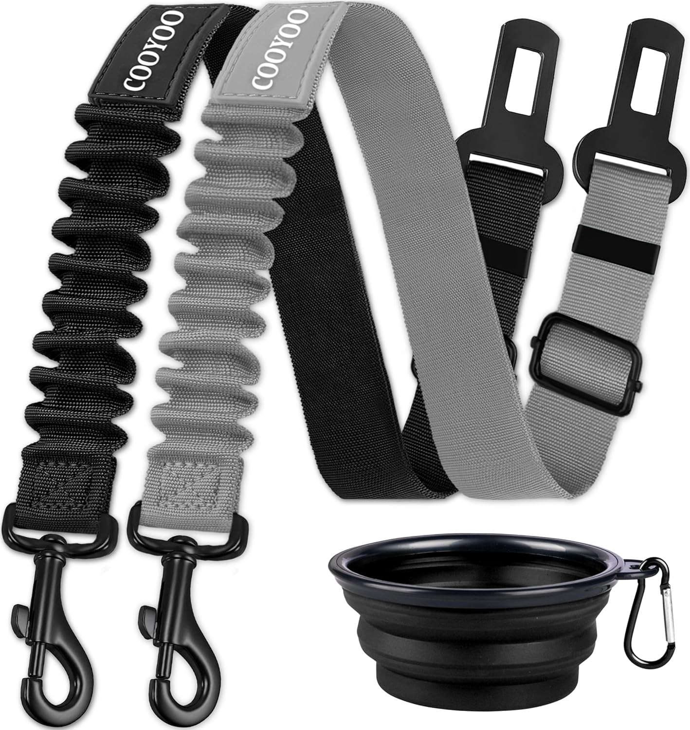 cooyoo-dog-seat-belt-durability-retractable-dog-car-harness-adjustable-dog-seat-belt-for-vehicle-nylon-pet-safety-seat-belts-heavy-duty-elastic-1-pack-black