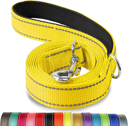 Joytale Reflective Dog Leash for Medium & Large Dogs, 6 FT X 1", Black | Heavy Duty Nylon Webbing, Padded Handle for Comfort, Visible at Night, for Walking & Training35