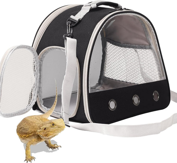 Bearded Dragon Travel Carrier,Lizards Carrier, Small Animal Travel Carrier for Sugar Glider Hedgehog Rat Parrot Bird Guinea Pig, Portable Guinea Pig Travel Bag for 21