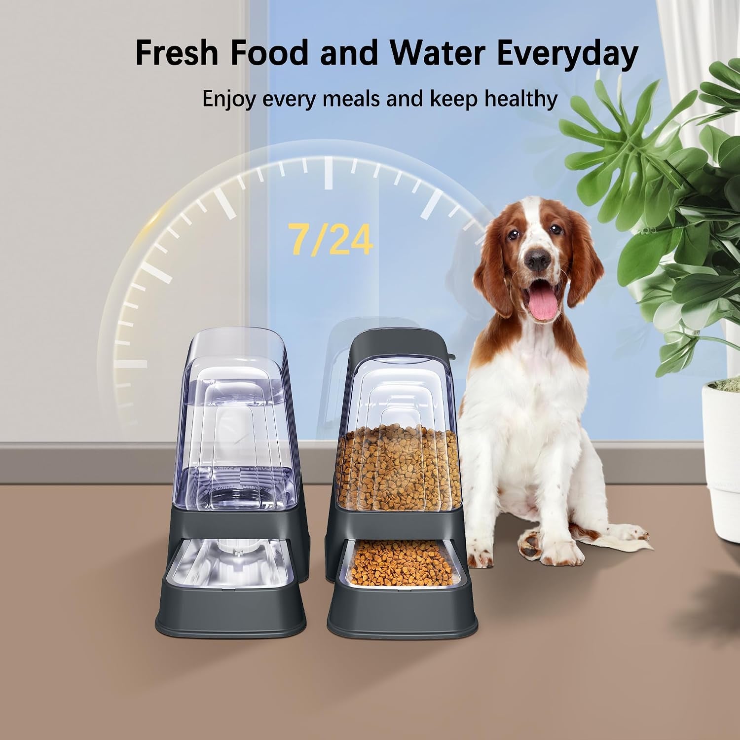 automatic-dog-and-cat-food-feeder-and-water-dispenser-set-with-stainless-steel-bowls-gravity-pet-food-and-water-feeders-100-bpa-free-large-capacity-for-cats-dogs-pets-5l-dark-gray