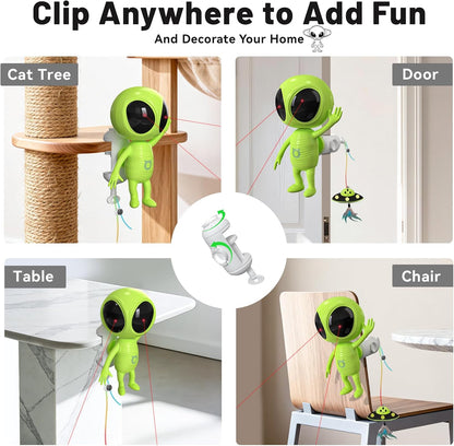 ORSDA Laser Cat Toys for Indoor Cats, 2 in 1 Interactive Automatic Dual Laser & Catnip UFO Dangler for Kitten Toys, Truly Random Trajectory Radar Motion-Activated, Rechargeable 4 Modes, Clamp Design7
