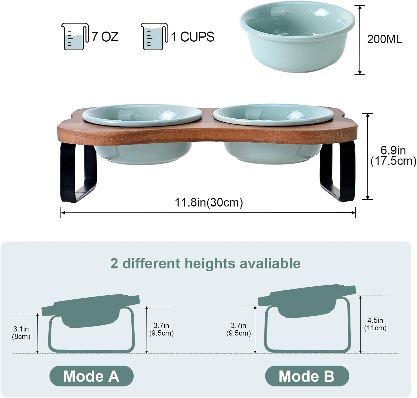 spunkyjunky-ceramic-elevated-tilted-dog-bowls-bone-shaped-raised-with-2-height-iron-stand-4-9-dog-and-cat-food-water-bowls-set-non-slip-for-puppy-kitten-small-sized-breed-7-oz-light-green
