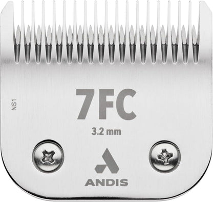 Andis 72600 Ultraedge Detachable Blade, Size 7FC, 1/8In Cut, Chrome | Carbonized Steel for Long-Lasting Sharpness, Ideal for Short Body Trims & Sanitary Dog Grooming1