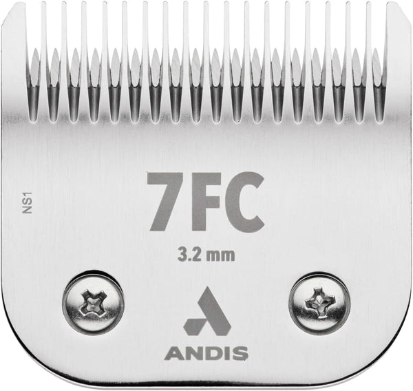 Andis 72600 Ultraedge Detachable Blade, Size 7FC, 1/8In Cut, Chrome | Carbonized Steel for Long-Lasting Sharpness, Ideal for Short Body Trims & Sanitary Dog Grooming1