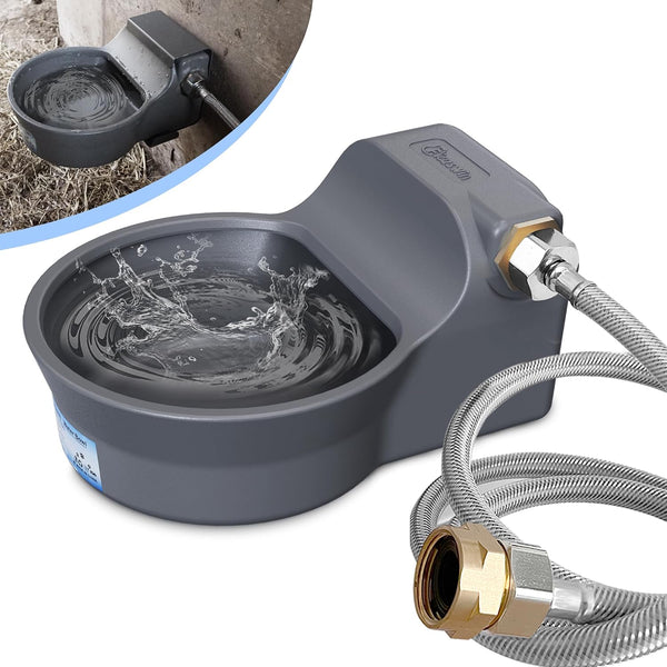 Automatic Water Dispenser for Dogs, 3L /101 Oz 304 Stainless Steel Dog Water Feeder, Auto-Fill Large Waterer for Pets & Livestock, Outdoor Dog Water Bowl, Wide Mouth, Anti-Tip, Easy to Clean9