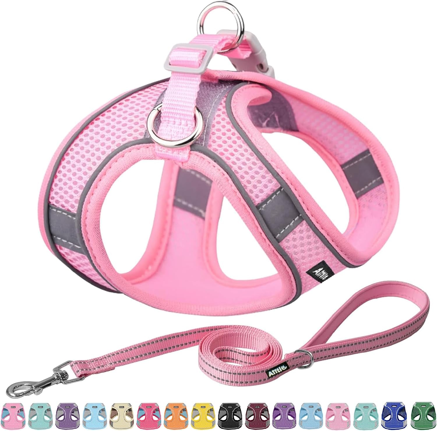 aiitle-no-pull-dog-harness-and-leash-set-step-in-adjustable-dog-harness-with-padded-vest-for-all-weather-dog-leash-with-soft-padded-handle-easy-to-put-on-small-and-medium-dogs-beige-s
