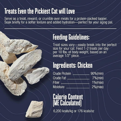 Whole Life Cat Just One Chicken Freeze Dried Cat Treats - Human Grade High Protein Food, Healthy Training Snacks, Freeze Dried Chicken Food Toppers, USA Made Natural Treats - 4 Oz (Pack of 1)2