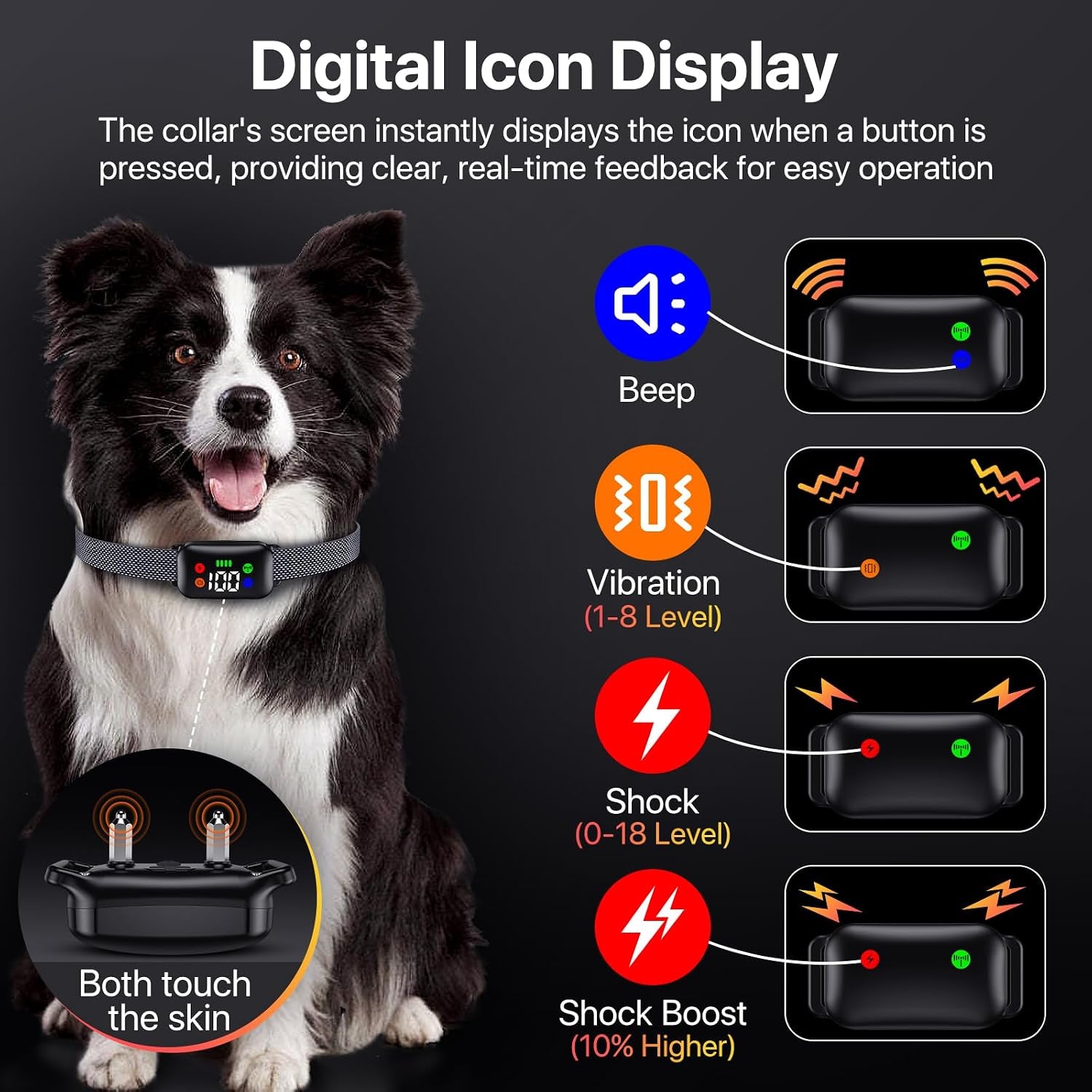 dog-shock-collar-with-remote-control-dog-training-collar-for-large-medium-dogs-40-120lbs-waterproof-shock-collar-for-dogs-with-beep-vibration-security-lock-solid-black